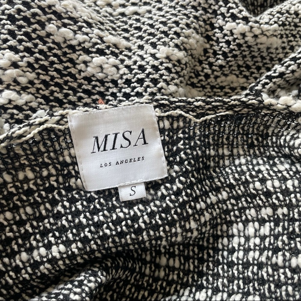 MISA Los Angeles Black and White Fringe Sweater - Picture 3 of 3